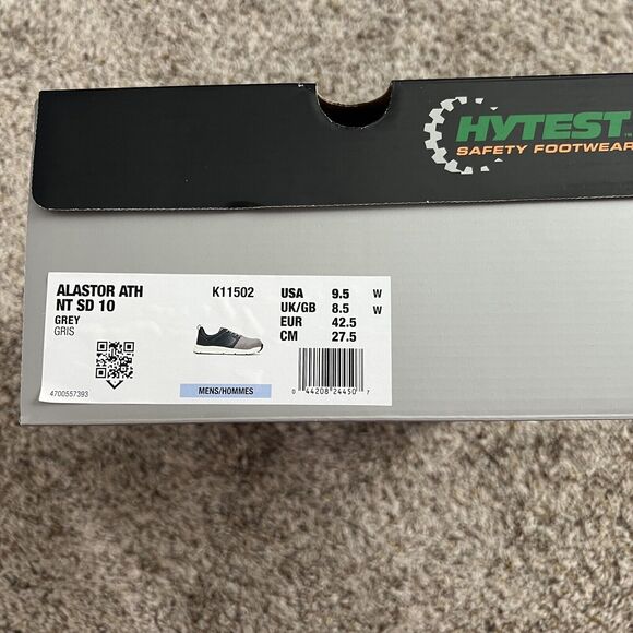 Hytest Men's Safety Footwear Nano Toe Athletic Size 9.5 Faded Grey - Picture 10 of 10